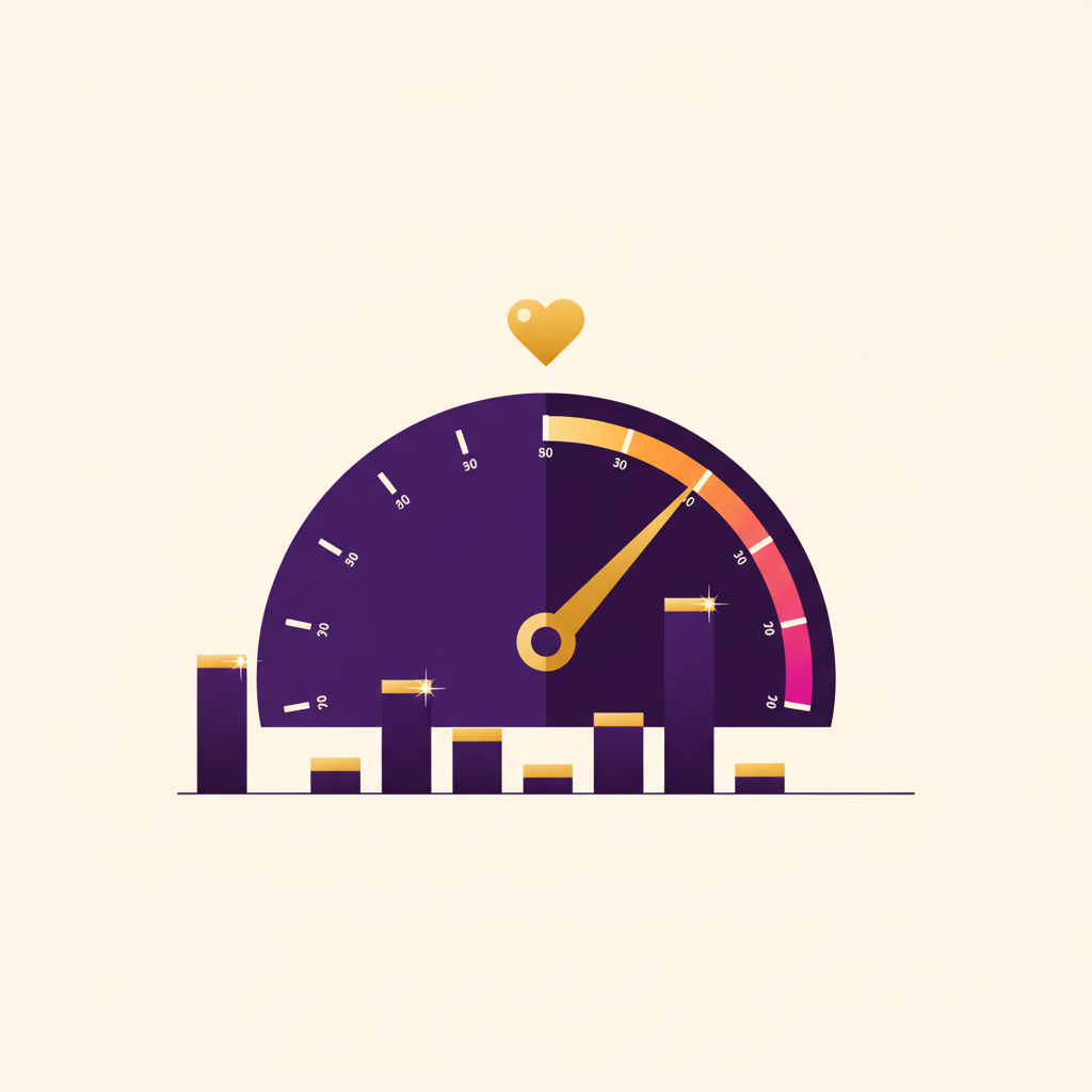 Good Instagram engagement rate — editorial illustration of benchmark gauge and growth chart