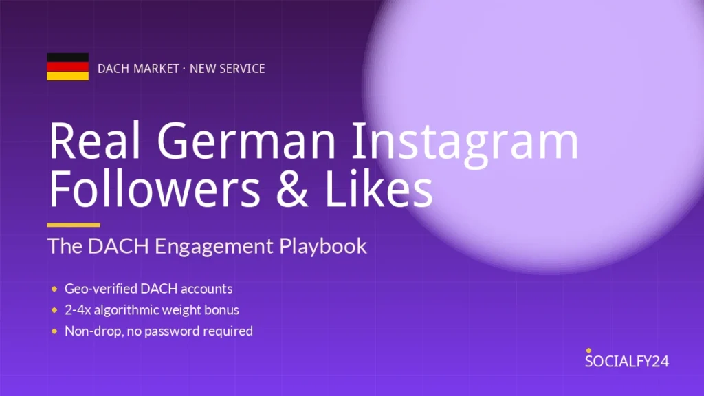 Real German Instagram Followers and Likes — DACH market engagement playbook hero by Socialfy24